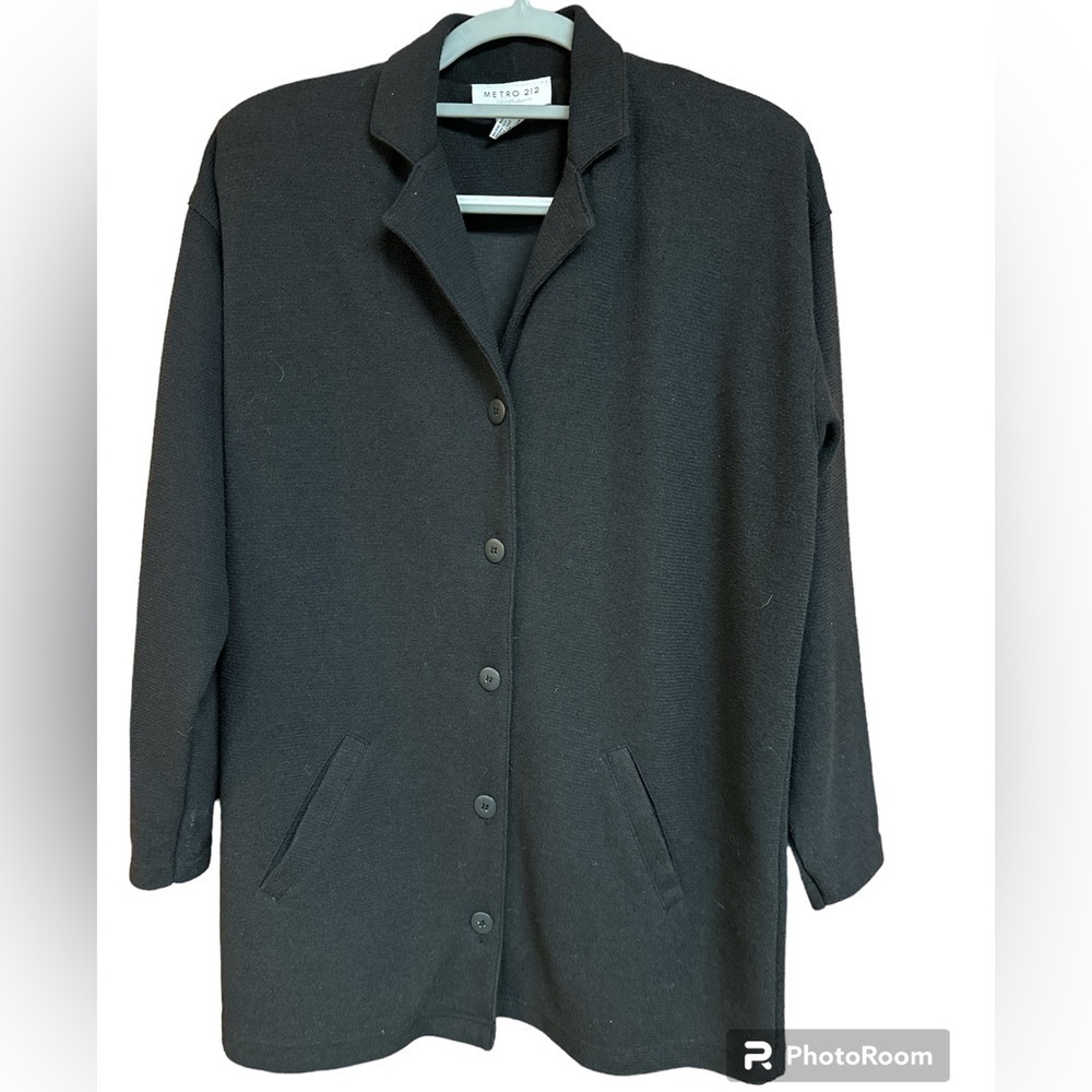 Metro 212 New York Button-down Longline Cardigan Sweater Jacket XS